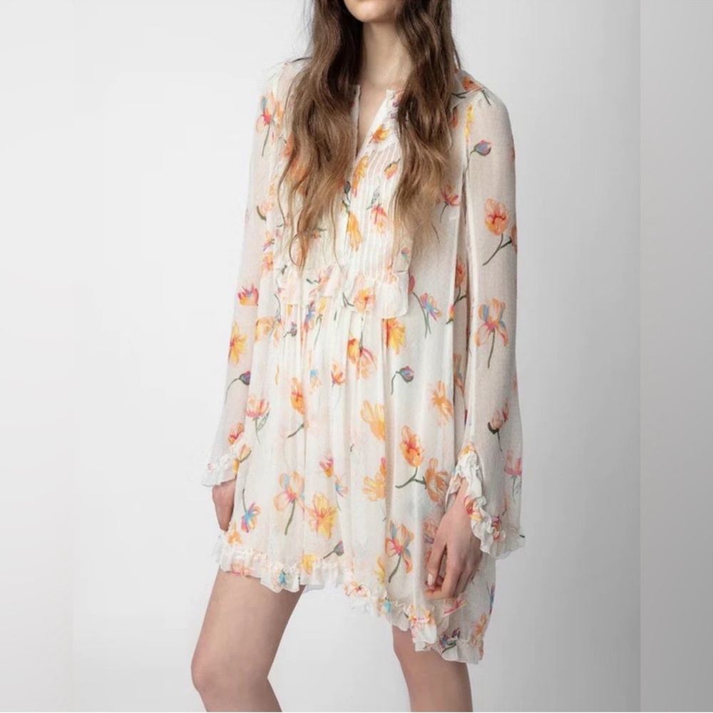 Zadig & Voltaire Floral Long Sleeve Dress